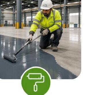 Epoxy floor coating application
